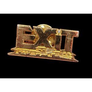 Foschia & Co Exit Brooch Gold Tone With Tiny Stone